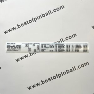 Label - Fuse List WPC95 for stapling (Bally/Williams)